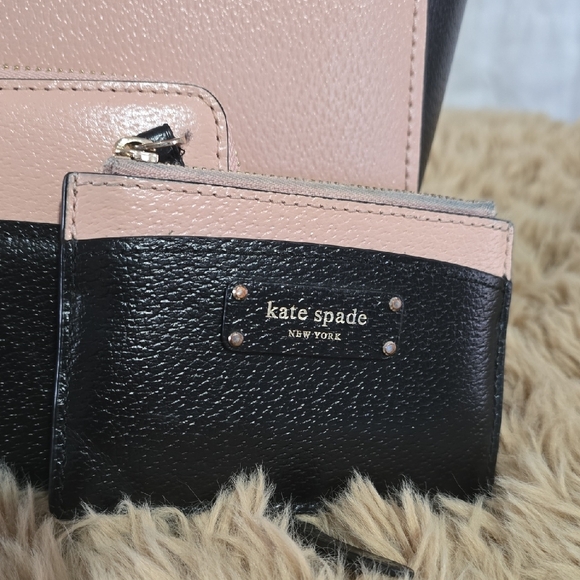kate spade Pink and Black Leather Satchel with Matching Wallet And Card Case. - Picture 4 of 4